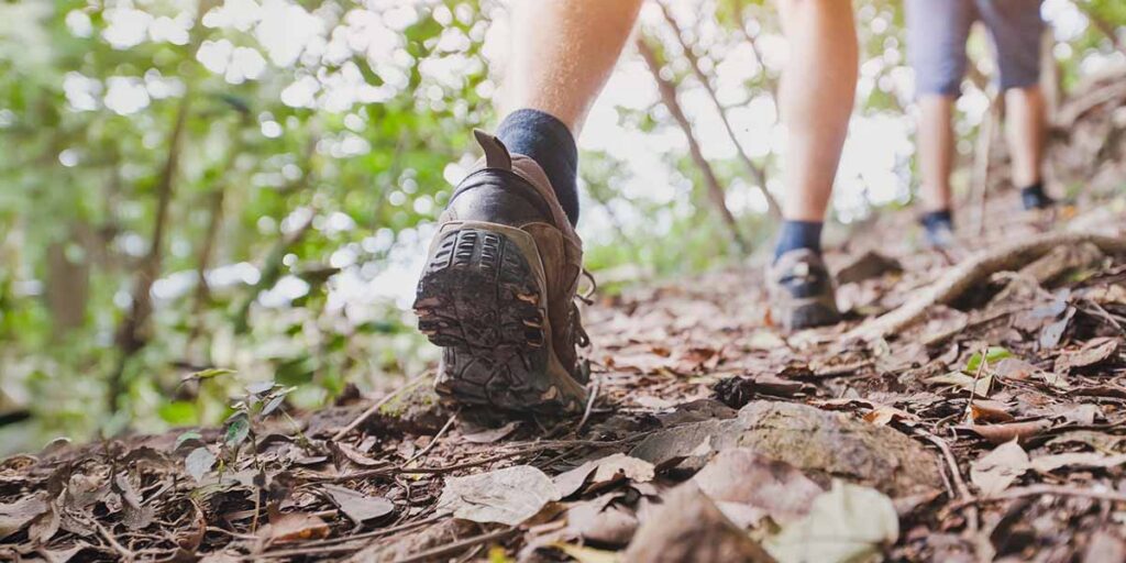 Health benefits of hiking hikers in forest